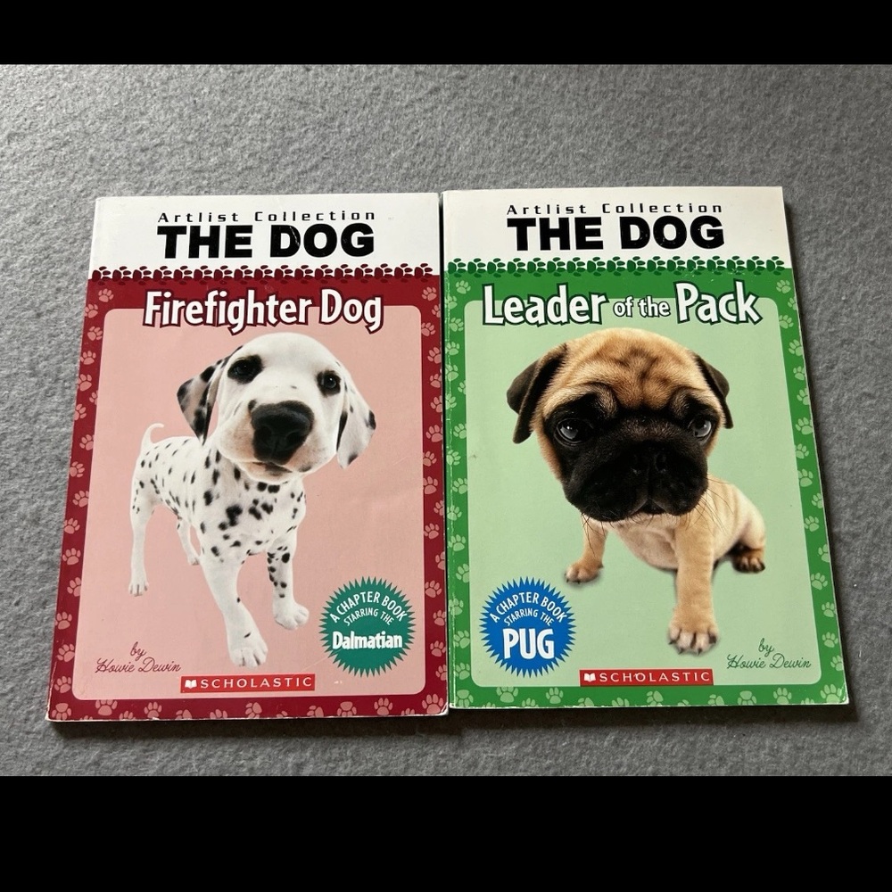 Vintage The Dog Book Lot Of 2 Paperback Dalmatian Pug 2008 Scholastic Chapter